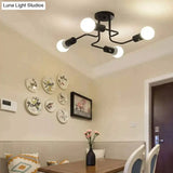 Loft Nordic Pipe Wrought Iron Ceiling Light 4/6/8 Heads Lamp