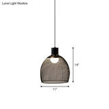 Loft Style Black Iron Mesh Drop Pendant Ceiling Suspension Lamp For Dining Room - 1-Light