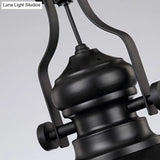 Loft Style Iron Pendant Lighting: Pot Cover 1-Light Hanging Fixture For Restaurants