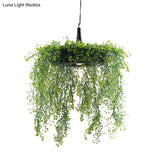Loft Style Metal Pendant Lighting With Donut Design | 1-Bulb Hanging Ceiling Light For Balcony