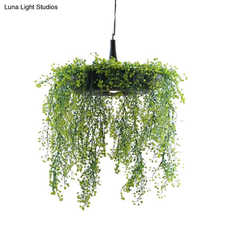 Loft Style Metal Pendant Lighting With Donut Design | 1-Bulb Hanging Ceiling Light For Balcony