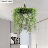 Loft Style Metal Pendant Lighting With Donut Design | 1-Bulb Hanging Ceiling Light For Balcony