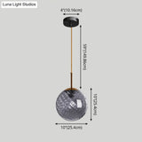 Loft Style Twisted Glass Hanging Lamp: Round Ceiling Light Fixture With 1 Bulb For Dining Room