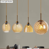 Loft Style Twisted Glass Hanging Lamp: Round Ceiling Light Fixture With 1 Bulb For Dining Room