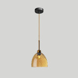 Loft Style Twisted Glass Hanging Lamp: Round Ceiling Light Fixture With 1 Bulb For Dining Room