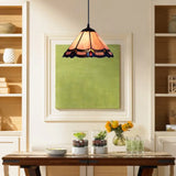 Loft Tiffany Purple Glass Cone Suspension Pendant Light For Living Room