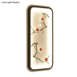 Lotus Blossom Mural Lamp - Chinese Ceramic Black-Green Or Red Led Wall Light For Family Room