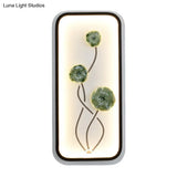 Lotus Blossom Mural Lamp - Chinese Ceramic Black-Green Or Red Led Wall Light For Family Room