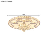 Lotus Crystal Led Flush Mount Ceiling Light - 19.5’/23.5’ Wide Modern Cut Crystals Warm/White