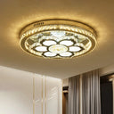 Lotus Crystal Led Flush Mount Lamp - Minimalistic Stainless-Steel Ceiling Lighting