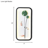 Lotus Leaf Ceramic Mural Lamp: Handcrafted Chinese Green Wall Light For Decoration