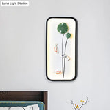 Lotus Leaf Ceramic Mural Lamp: Handcrafted Chinese Green Wall Light For Decoration