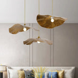 Lotus Leaf Metal Pendant Lamp: Minimalist 1-Light Brass Ceiling Light For Dining Room