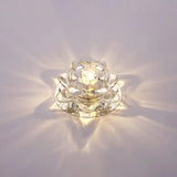 Lotus Led Crystal Spotlight: Modern Ceiling Fixture With Clear Flush Mount Lighting For Living Room