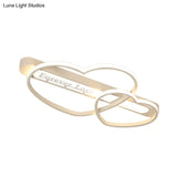 Love Arrow Bedroom Flush Mount Acrylic Macaron Led Ceiling Light In Pink/White/Gold