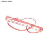 Love Arrow Bedroom Flush Mount Acrylic Macaron Led Ceiling Light In Pink/White/Gold