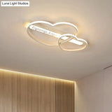 Love Arrow Bedroom Flush Mount Acrylic Macaron Led Ceiling Light In Pink/White/Gold