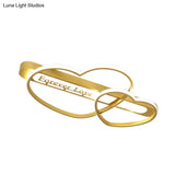 Love Arrow Bedroom Flush Mount Acrylic Macaron Led Ceiling Light In Pink/White/Gold