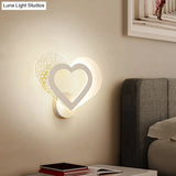 Love Heart Wall Mounted Light: Contemporary Acrylic Led Sconce In Warm/White Light