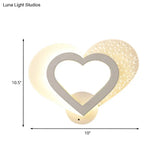 Love Heart Wall Mounted Light: Contemporary Acrylic Led Sconce In Warm/White Light