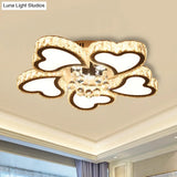Loving Heart Crystal Block Ceiling Flush Led Mount Light