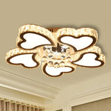 Loving Heart Crystal Block Ceiling Flush Led Mount Light Stainless - Steel