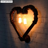 Loving Heart Metal Wall Lamp - Industrial Restaurant Sconce Lighting Fixture Bronze Finish 2/10