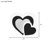 Loving Heart Sconce Lighting: Nordic Acrylic Led Wall Lamp Fixture - Black Perfect For Living Room