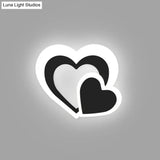 Loving Heart Sconce Lighting: Nordic Acrylic Led Wall Lamp Fixture - Black Perfect For Living Room