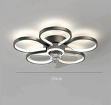 Luxury Ceiling Fan Lamp Bedroom Ultra-Thin Quiet Restaurant With Electric Black / Dia60Cm Tri-Color