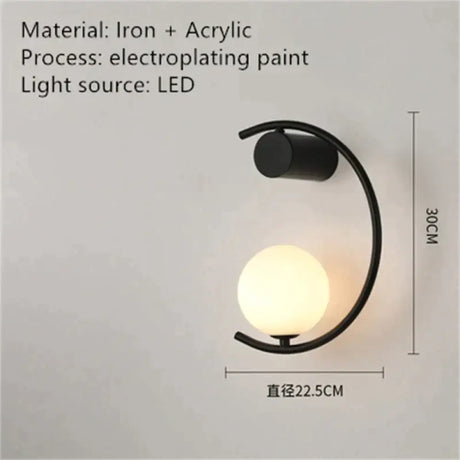 Luxury creative LED Bedside wall lamp L / Warm White (2700-3500K) Wall Light