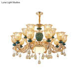 Luxury Crystal Clear Chandelier: Elegant Hanging Light For Living Room