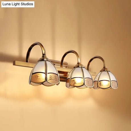 Luxury Frosted Glass Bathroom Vanity Light Fixture - Gold Sconce Lamp