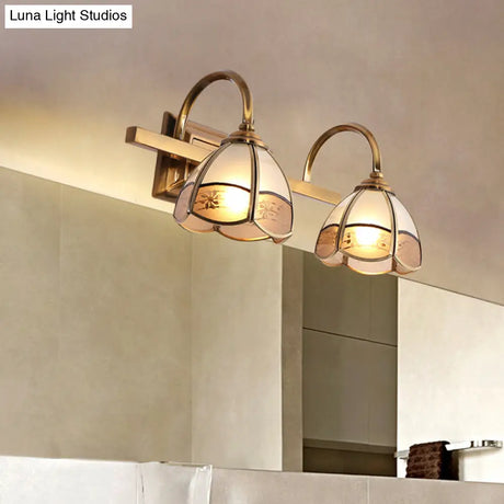 Luxury Frosted Glass Bathroom Vanity Light Fixture - Gold Sconce Lamp