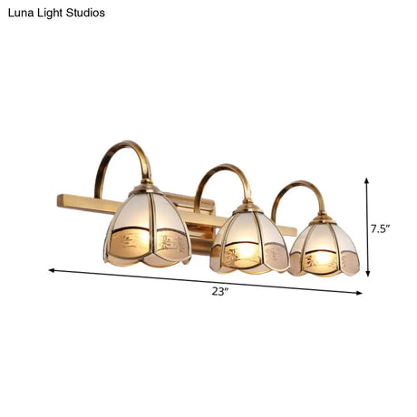 Luxury Frosted Glass Bathroom Vanity Light Fixture - Gold Sconce Lamp