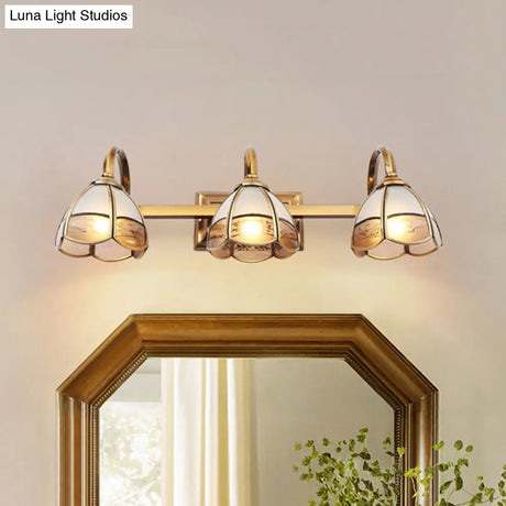 Luxury Frosted Glass Bathroom Vanity Light Fixture - Gold Sconce Lamp