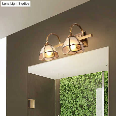 Luxury Frosted Glass Bathroom Vanity Light Fixture - Gold Sconce Lamp