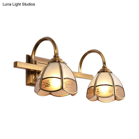 Luxury Frosted Glass Bathroom Vanity Light Fixture - Gold Sconce Lamp