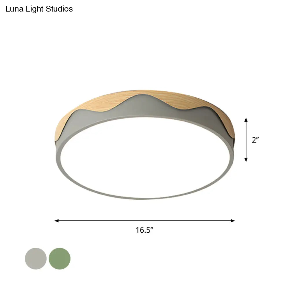 Macaron Acrylic Close To Ceiling Light - Rounded Thin Design 16.5’/20.5’ Wide Led Flush Mount