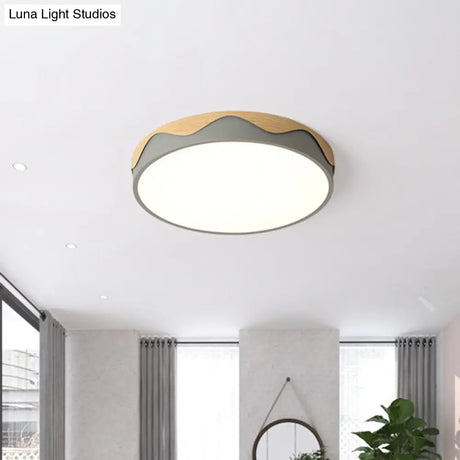Macaron Acrylic Close To Ceiling Light - Rounded Thin Design 16.5’/20.5’ Wide Led Flush Mount