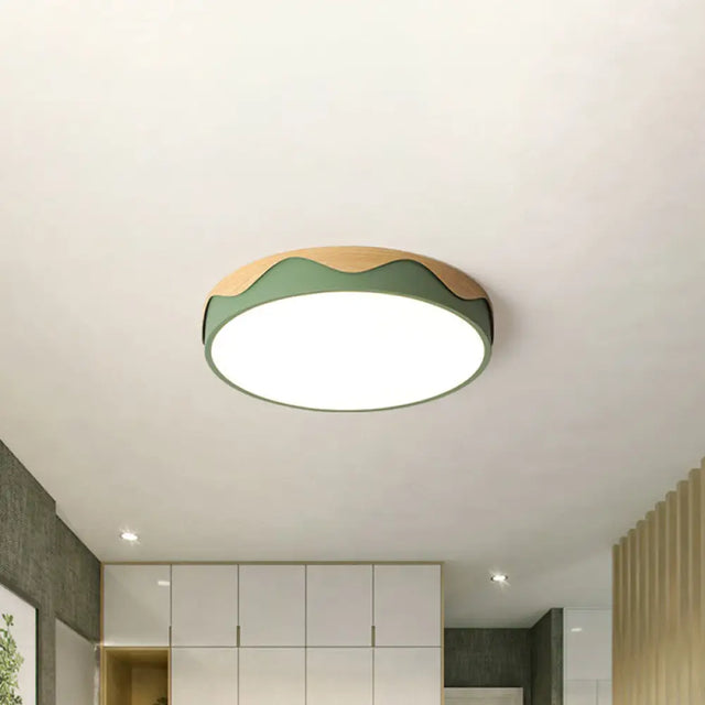 Macaron Acrylic Close To Ceiling Light - Rounded Thin Design 16.5/20.5 Wide Led Flush Mount Stylish