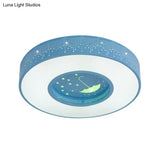 Macaron Acrylic Led Ceiling Lamp - Blue/Yellow/Green 16’/19.5’/23.5’ Round Flush Mount