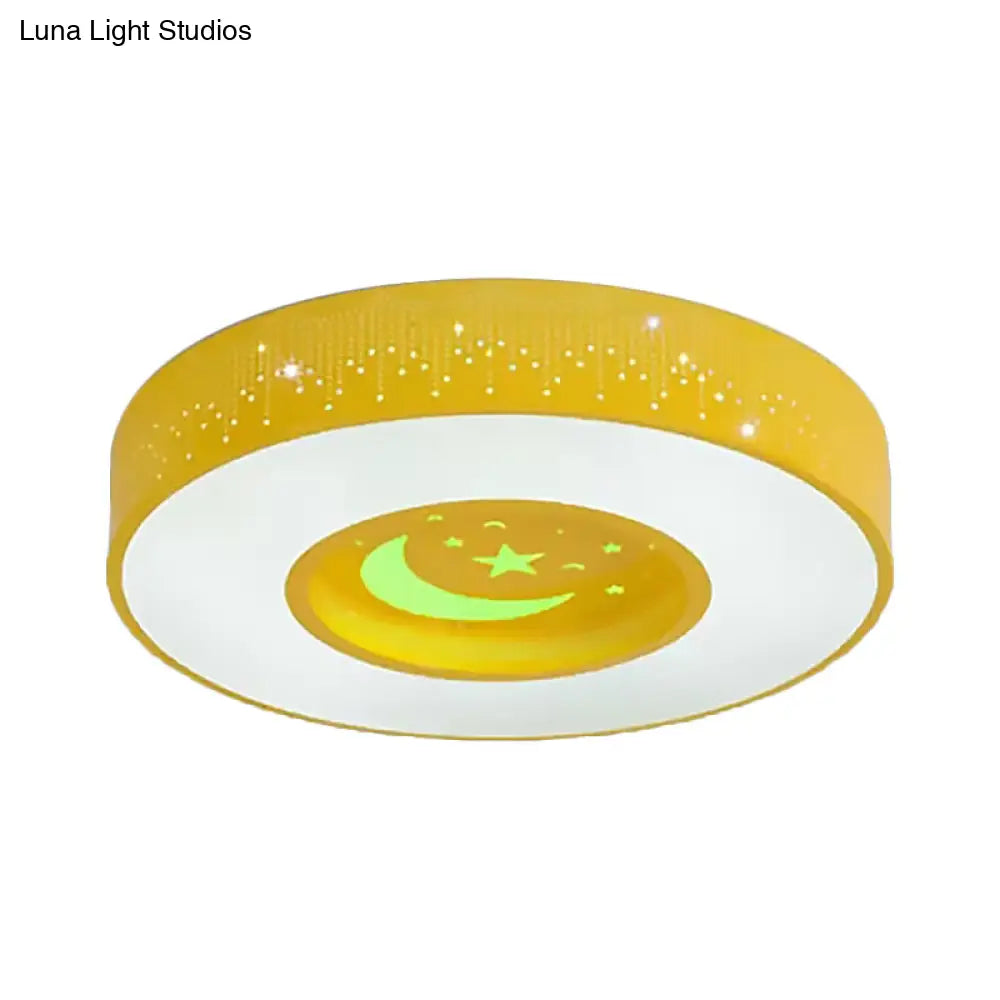 Macaron Acrylic Led Ceiling Lamp - Blue/Yellow/Green 16’/19.5’/23.5’ Round Flush Mount