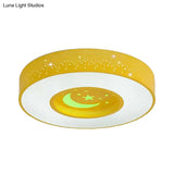 Macaron Acrylic Led Ceiling Lamp - Blue/Yellow/Green 16’/19.5’/23.5’ Round Flush Mount