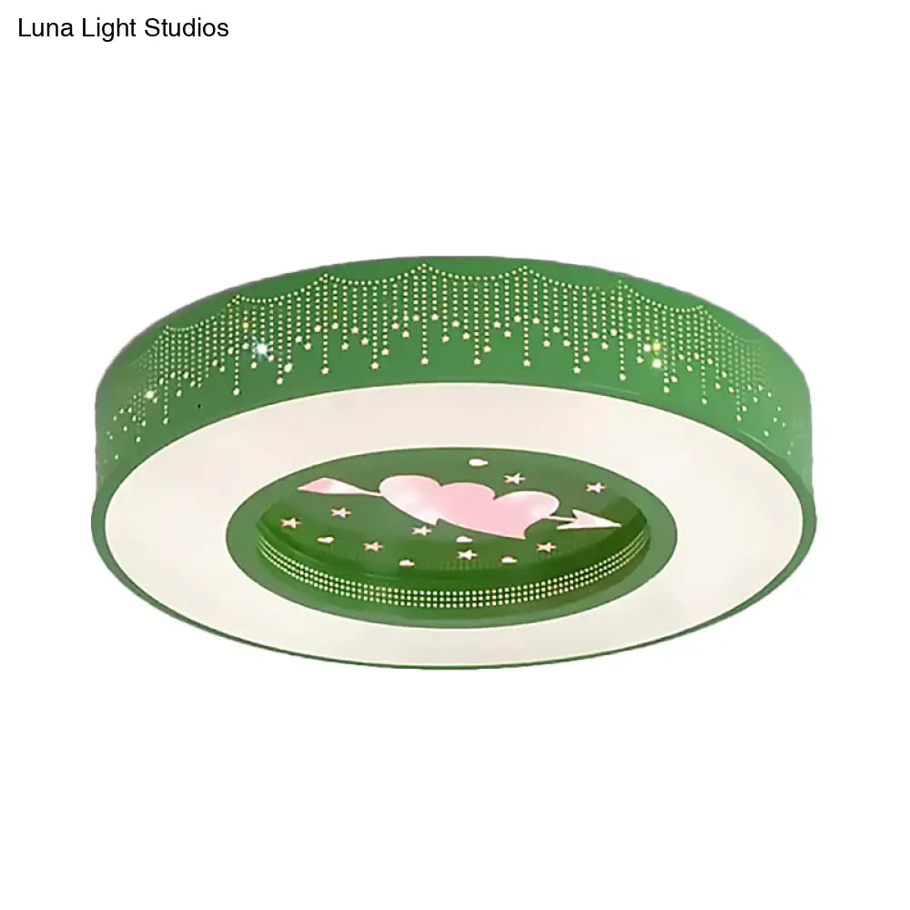 Macaron Acrylic Led Ceiling Lamp - Blue/Yellow/Green 16’/19.5’/23.5’ Round Flush Mount