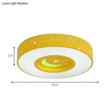 Macaron Acrylic Led Ceiling Lamp - Blue/Yellow/Green 16’/19.5’/23.5’ Round Flush Mount
