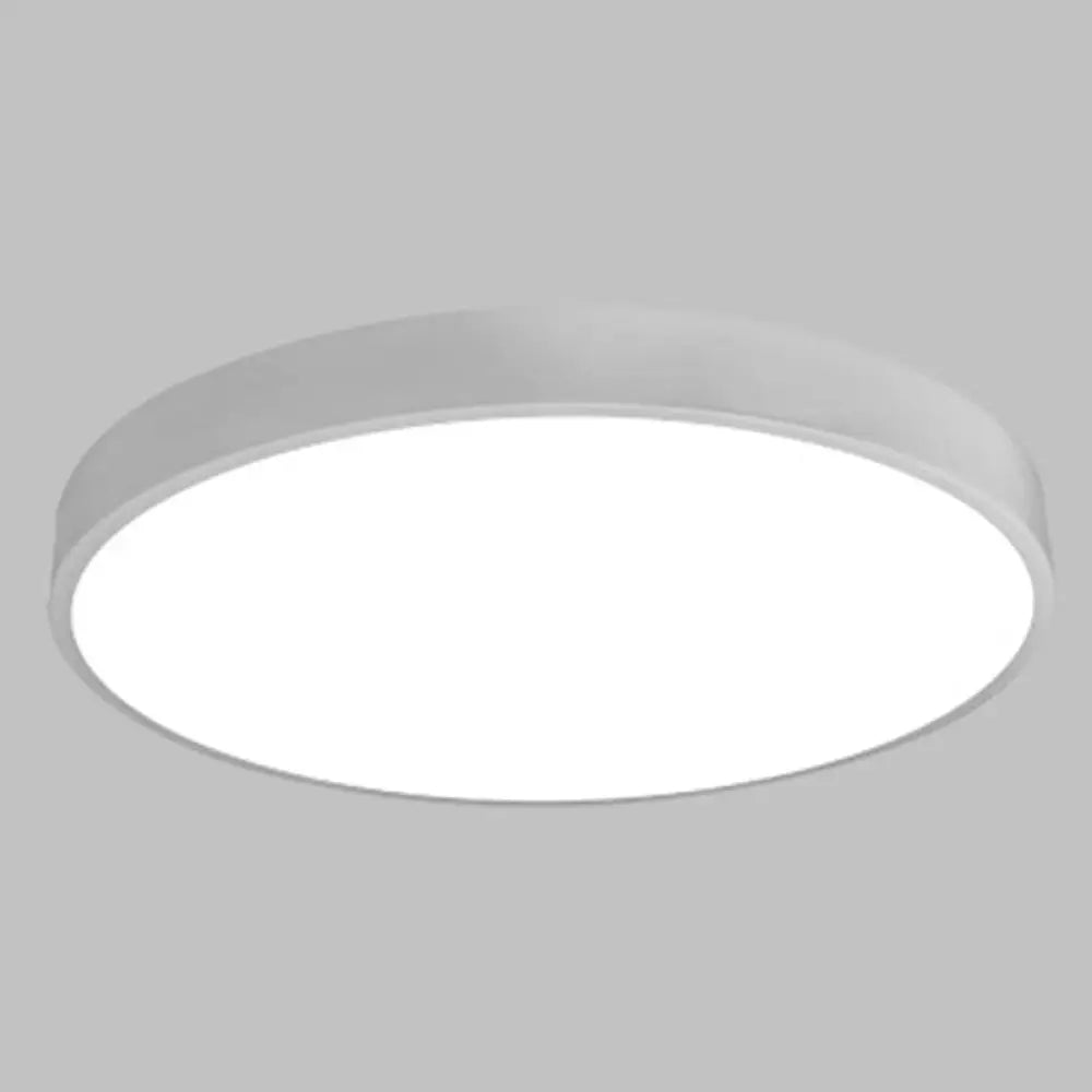 Macaron Acrylic Round Flushmount Ceiling Lights For Living Room White / 12’