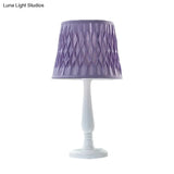 Macaron Barrel Shaped Book Light In Pink/Purple/Green - 1 Bulb Nightstand Lamp For Bedroom