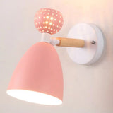 Macaron Bell Wall Mount Light Metal 2-Light Bedside Sconce With Star Cutouts - Creative Design Pink