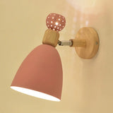Macaron Bell Wall Mount Light Metal 2-Light Bedside Sconce With Star Cutouts - Creative Design Pink